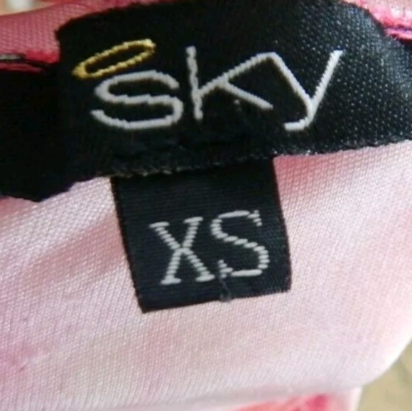 Sky Leather Trim Silk Tie Dye Tank - Picture 3 of 3